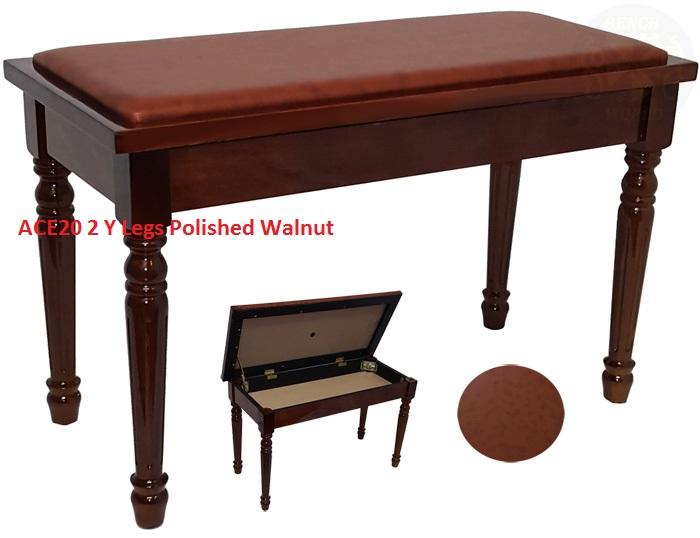 ACE 20 2Y Polished Walnut FRAME TOP 'Y Legs' (Round Fluted)