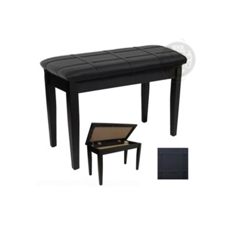 ACE 20 1C Smooth Padded, Framed Top, Fixed Height Piano Bench with Storage in Satin Ebony