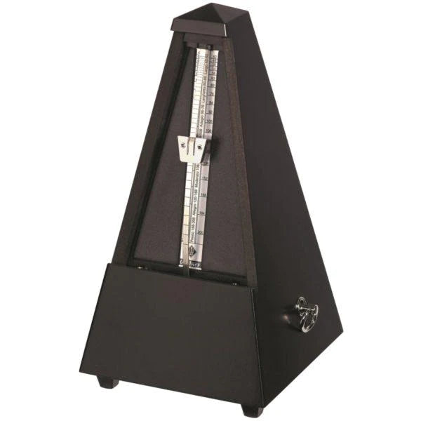 Wittner Pyramid Wooden Metronome -Black (Ebony) Matte Silk without Bell  #806m