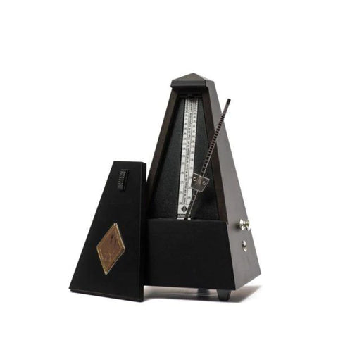 Wittner Pyramid Wooden Metronome w/Bell , Matte Silk Black (Ebony)  816m