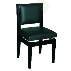 CHAIR 1C Polished Ebony - Adjustable Piano Bench Chair With Back Support
